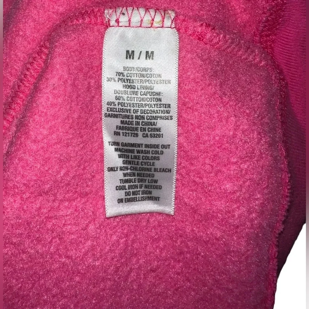 VTG Aeropostale BARBIE PINK Zip Sweatshirt Girls Med 34” Bust Long Sleeve Hoodie - Picture 7 of 7